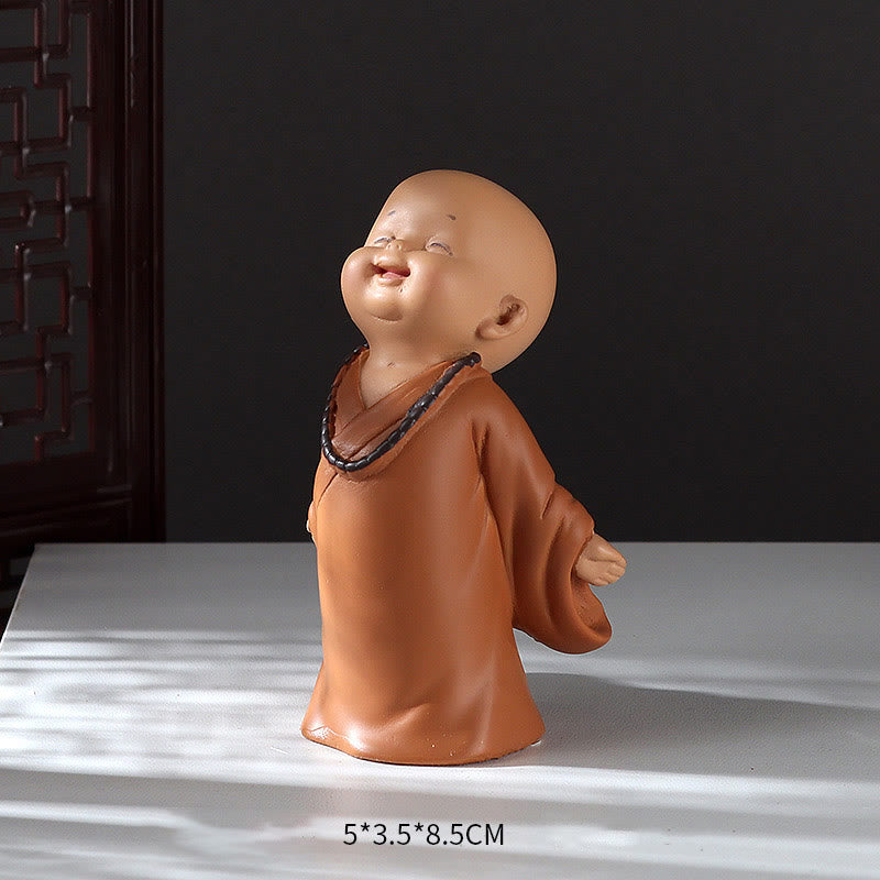 Kleiner Buddha Figur Mönch Harz Lachender Mönch