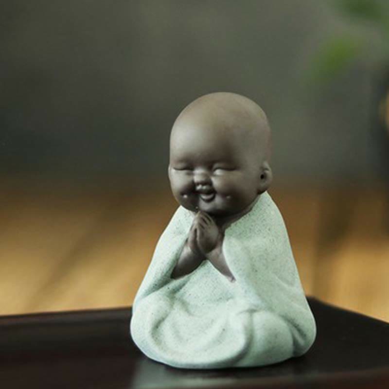 Lachender Buddha Betender grüner kleiner Mönch