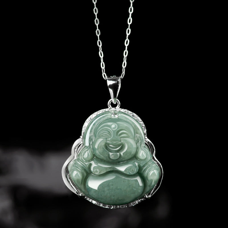 Jade Lachender Buddha – Wohlstand & Gelassenheit – Bild 2 – Jade Lachender Buddha Anhänger Silberkette Wohlstand Gelassenheit Glück