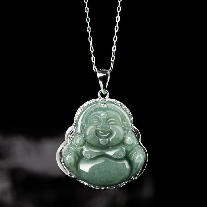 Jade Lachender Buddha – Wohlstand & Gelassenheit – Bild 2 – Jade Lachender Buddha Anhänger Silberkette Wohlstand Gelassenheit Glück