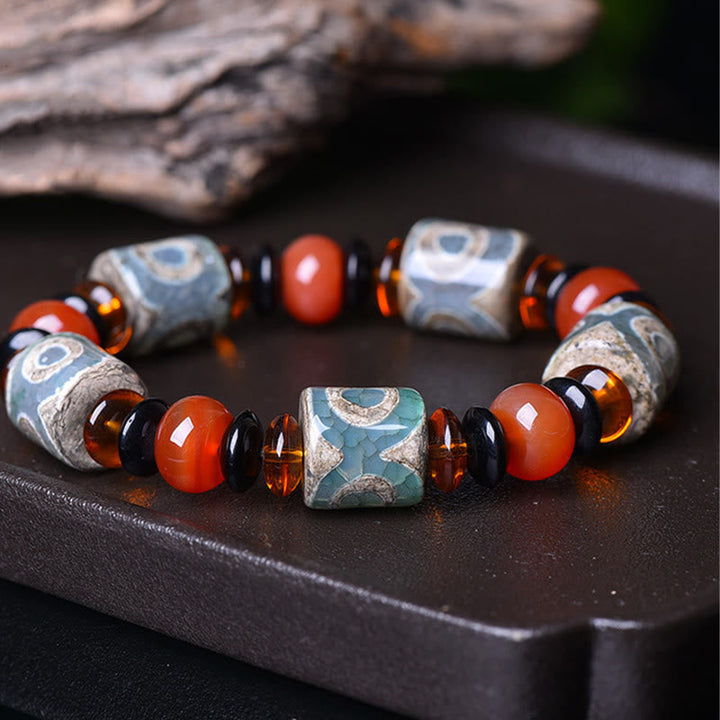 Armband Achat Schutz Glück Energie mit orangenen Perlen Naturstein