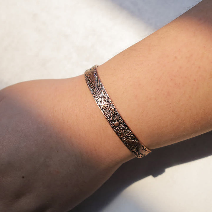 Kupfer Magnetisch Armband mit Segen am Handgelenk getragen