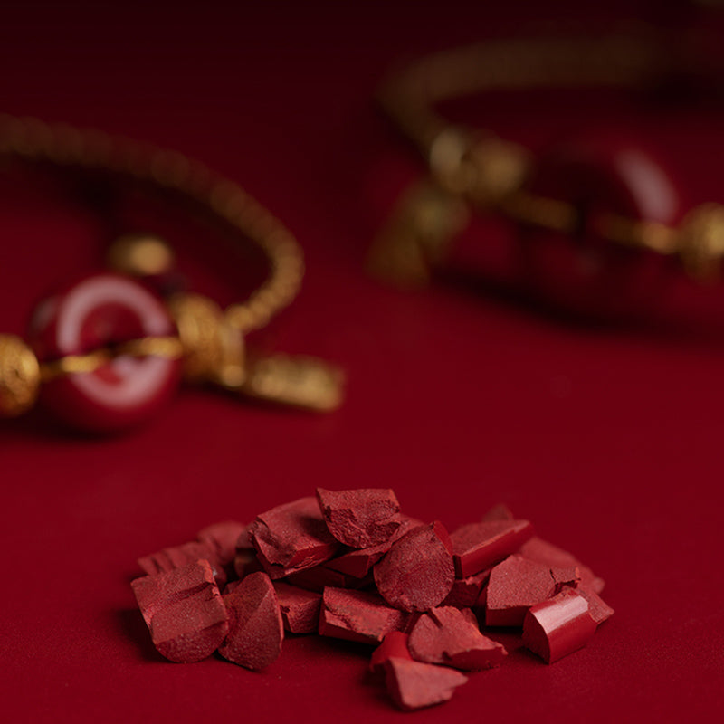 Armband Zinnober Fu-Zeichen Frieden Segen rotes Perlenarmband Naturstein