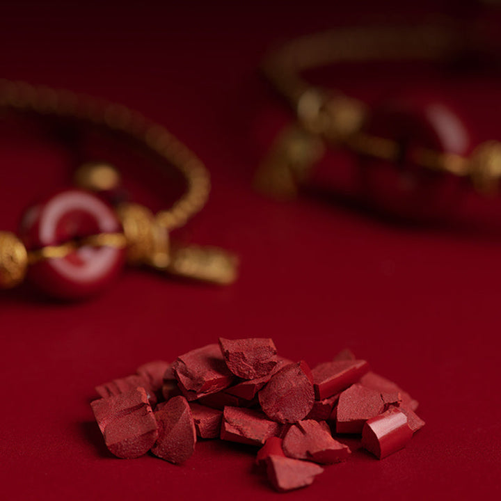 Armband Zinnober Fu-Zeichen Frieden Segen rotes Perlenarmband Naturstein