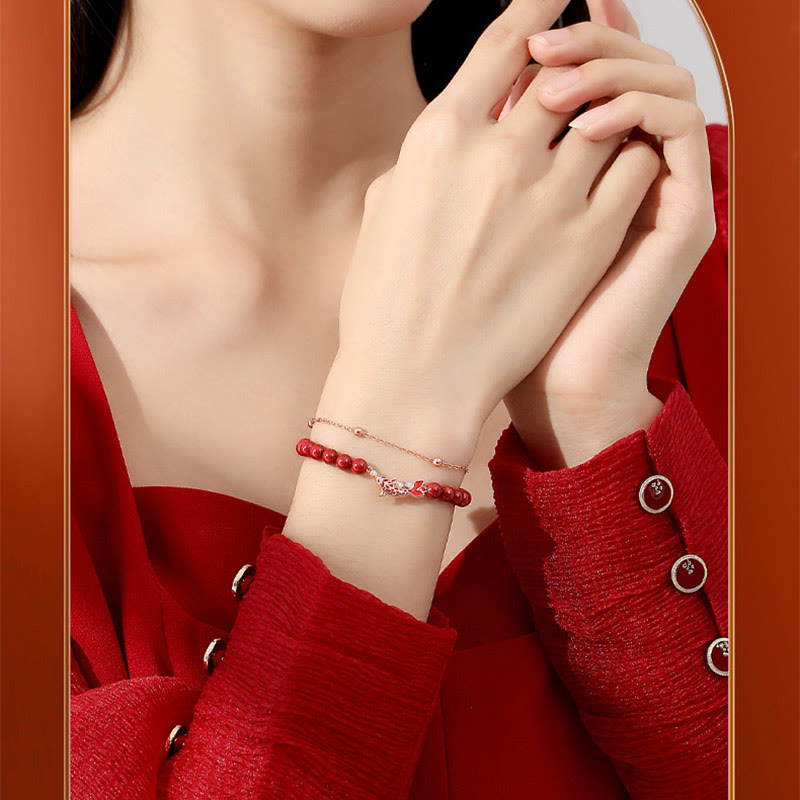 Armband 925 Silber Zinnober Koi Fisch – Glück & Wohlstand