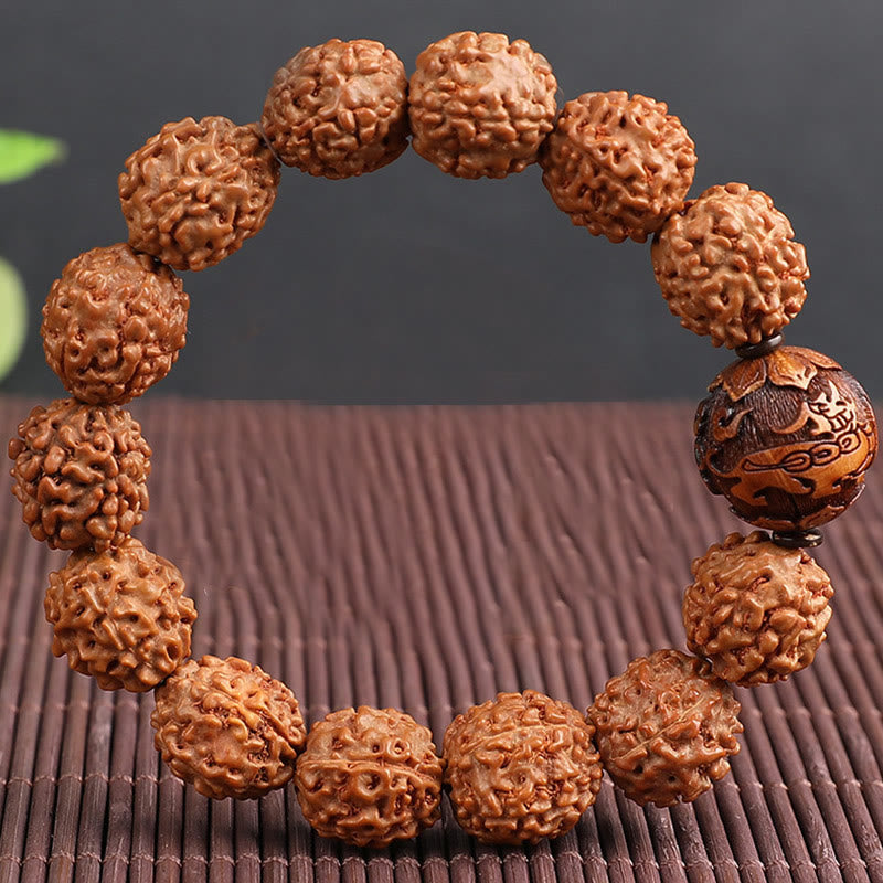 Armband Kupfer Bodhi Pixiu Perlen Glück Wohlstand elastisch Naturstein
