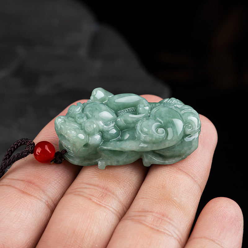 Anhänger Jade Pixiu Hand grüne Glück