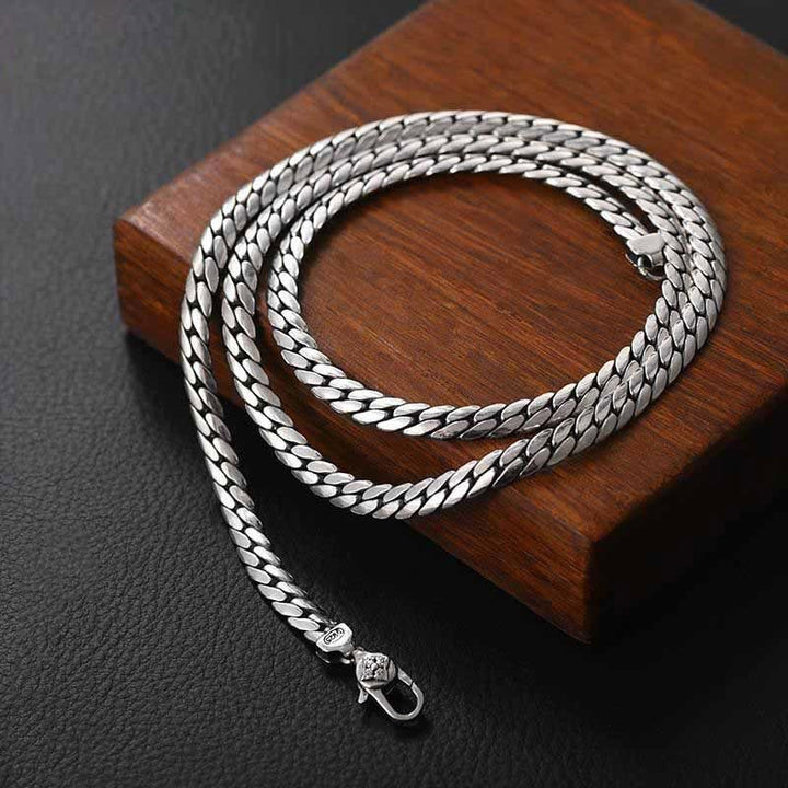 Tibetische Kette Kupfer Silber Panzerkette massiv Herrenschmuck