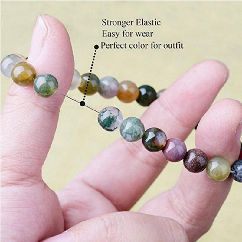 Armband Indischer Achat Yoga Perlen am Finger getragen bunte Natursteine elastisch