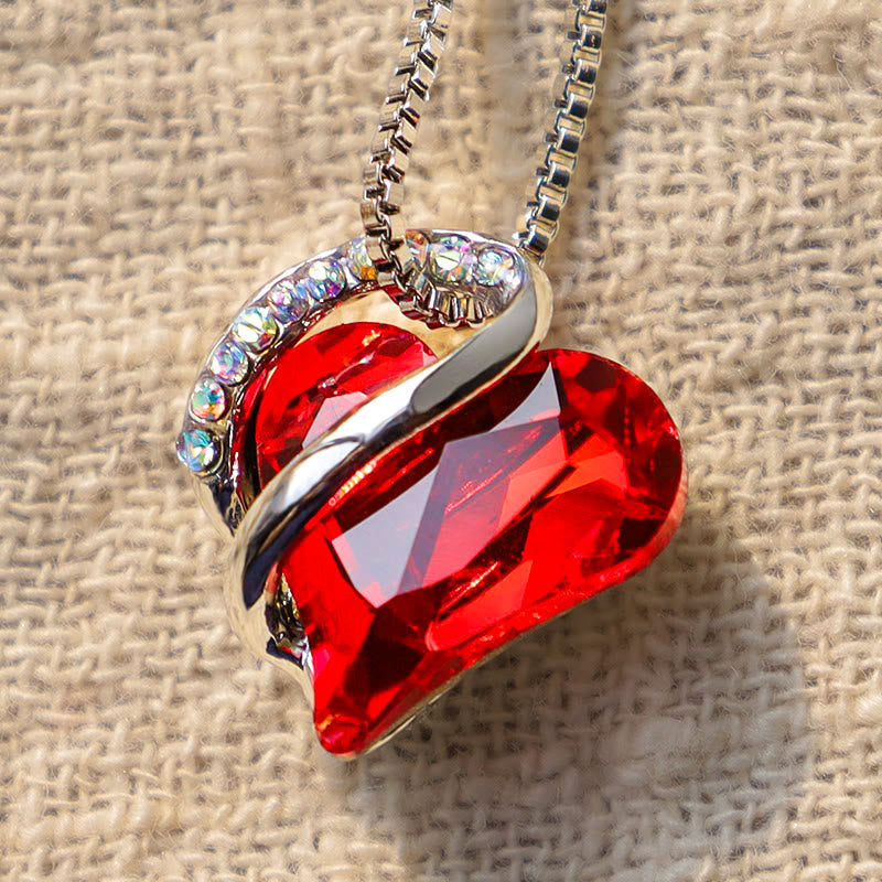 Kette Rubin Herz Anhänger rot glänzend Liebe Heilung Schmuck
