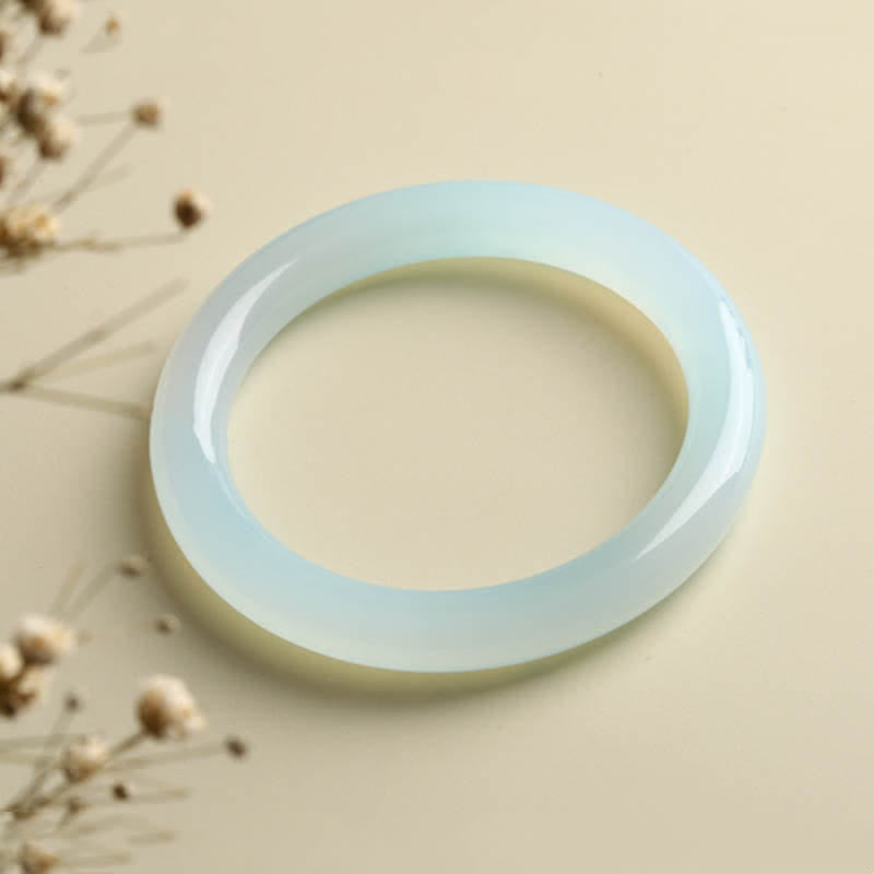 Armband Aquamarin – Segen Energie glatter Naturstein hellblau elastisch