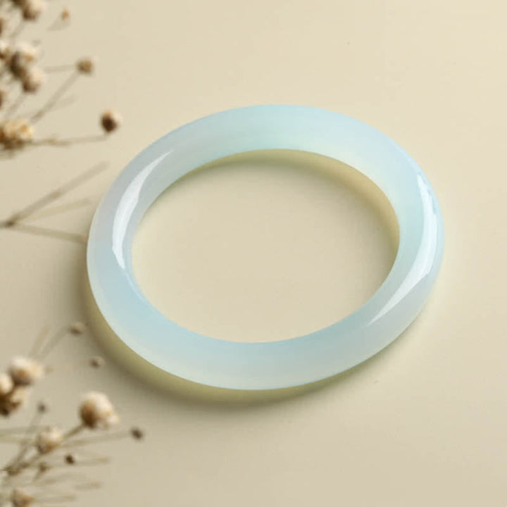 Armband Aquamarin – Segen Energie glatter Naturstein hellblau elastisch