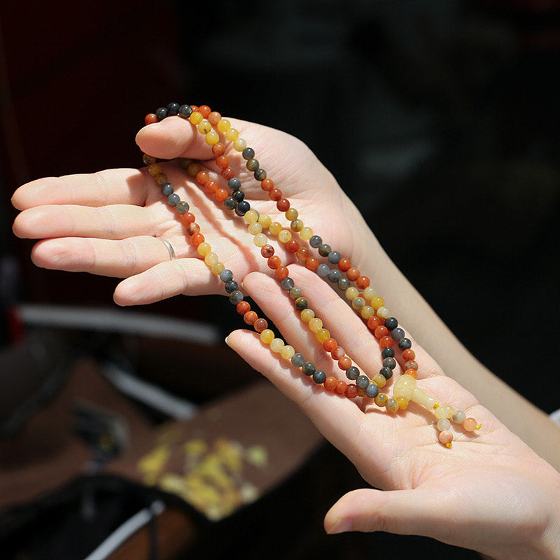 Mala 108 Perlen Roter Achat Armband in Hand Naturstein Perlen