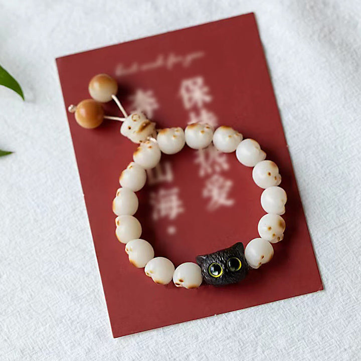 Armband Sandelholz Bodhi Katze – Glück & Liebe