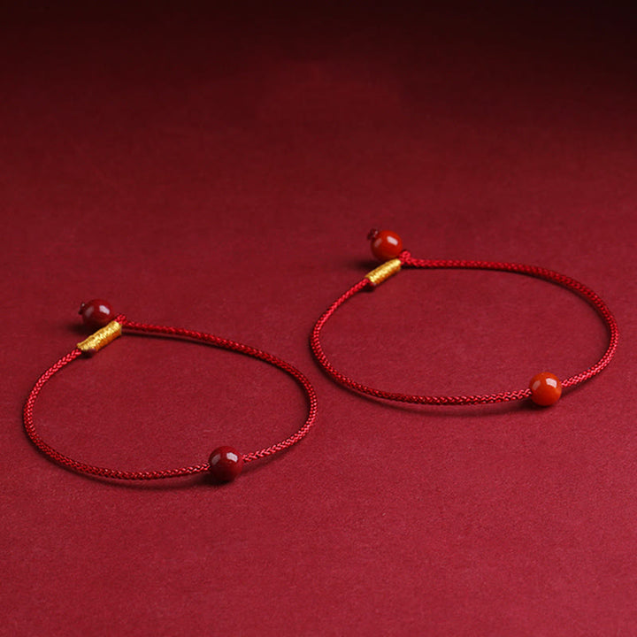 Armband Roter Faden Zinnober Rotachat Segen