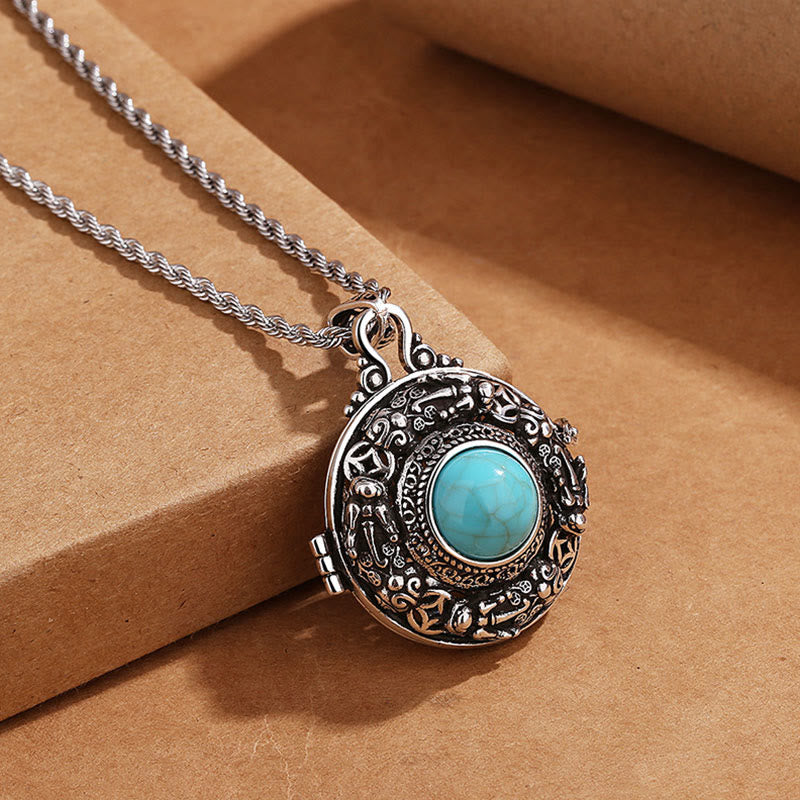 Dzi Kette Stein Silber Tibet