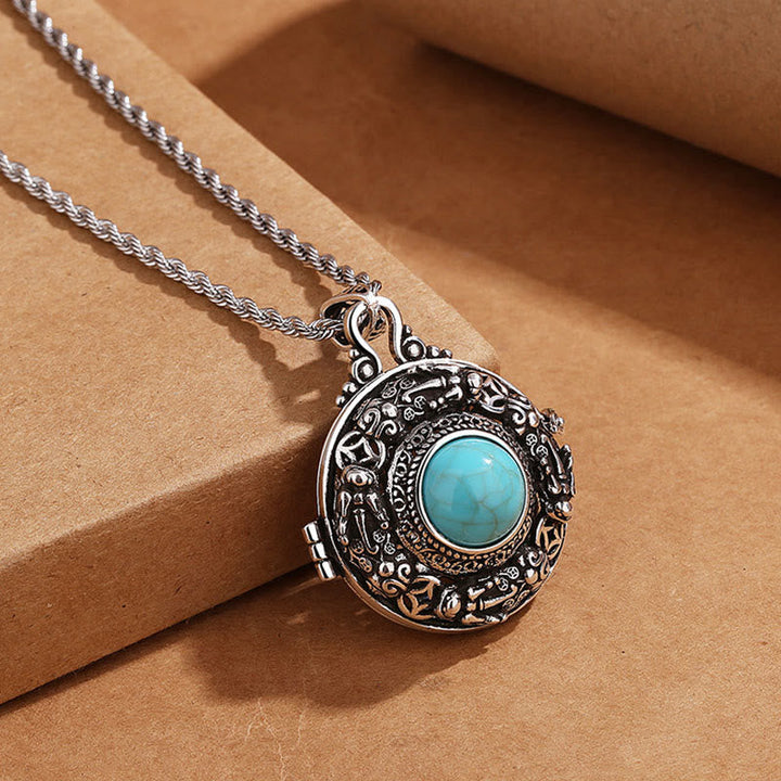 Dzi Kette Stein Silber Tibet