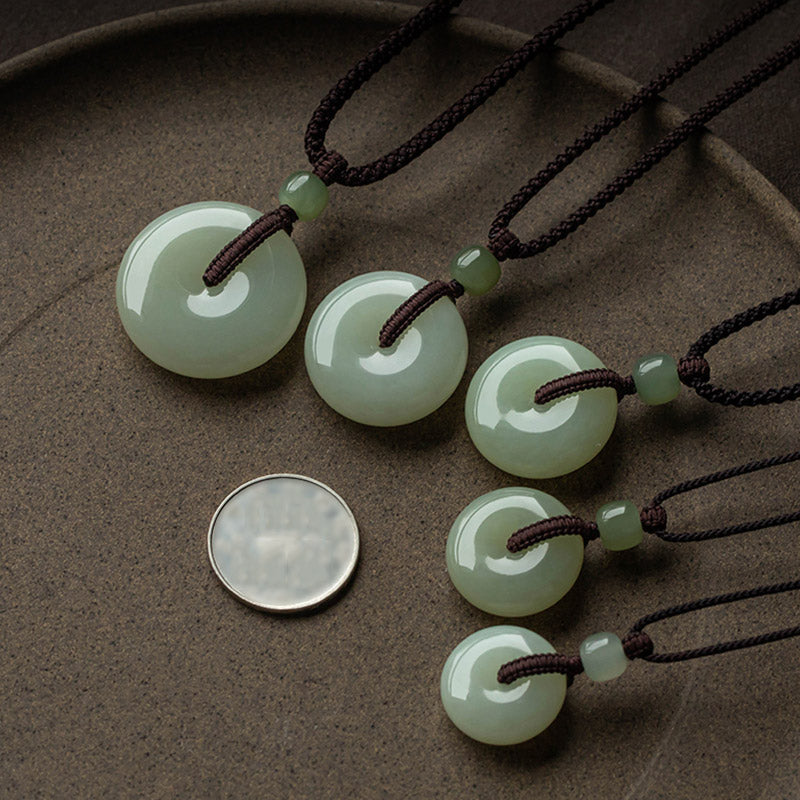 Jade-Anhänger Kette Friedensschnalle Glück Natur