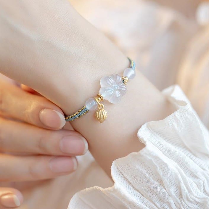 Armband Roter Achat Jade Lotus - Selbstvertrauen & Ruhe