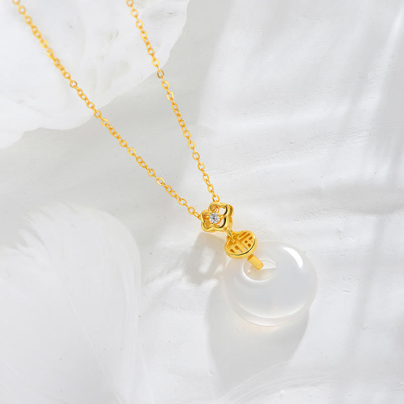 Kette Mondstein Anhänger Gold Glück Spirituell