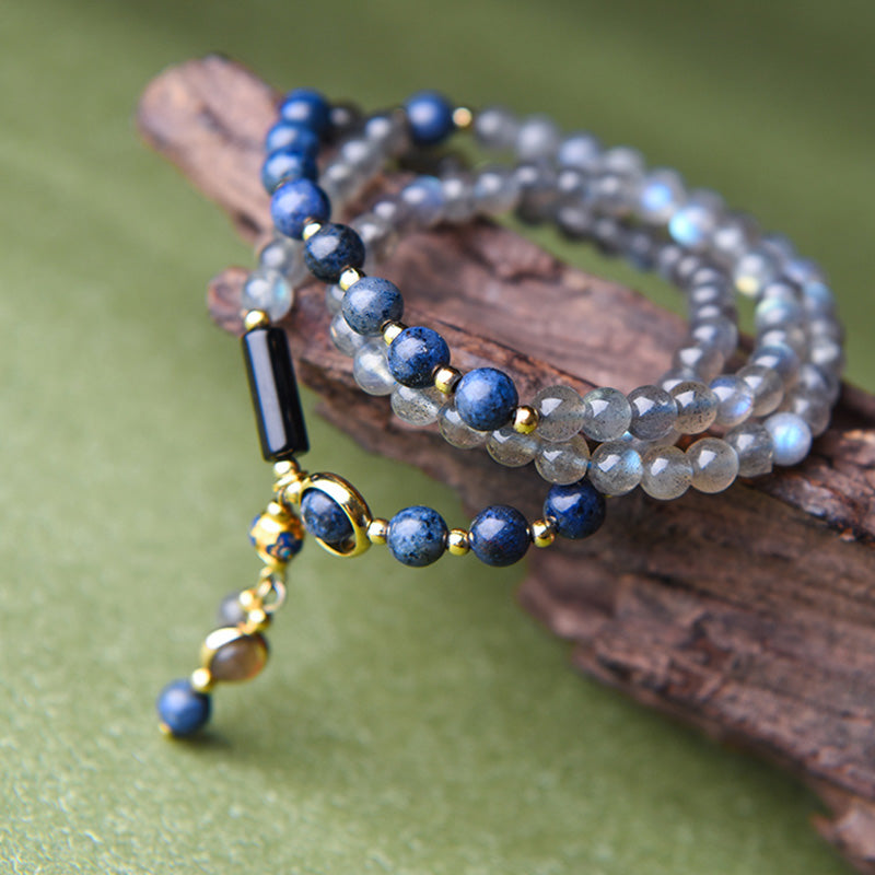 Armband Mondstein Lapislazuli Heilung Ruhe Energie Naturstein elegant