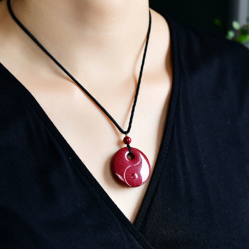 Anhänger Yin Yang Zinnober Segen Kette Balance