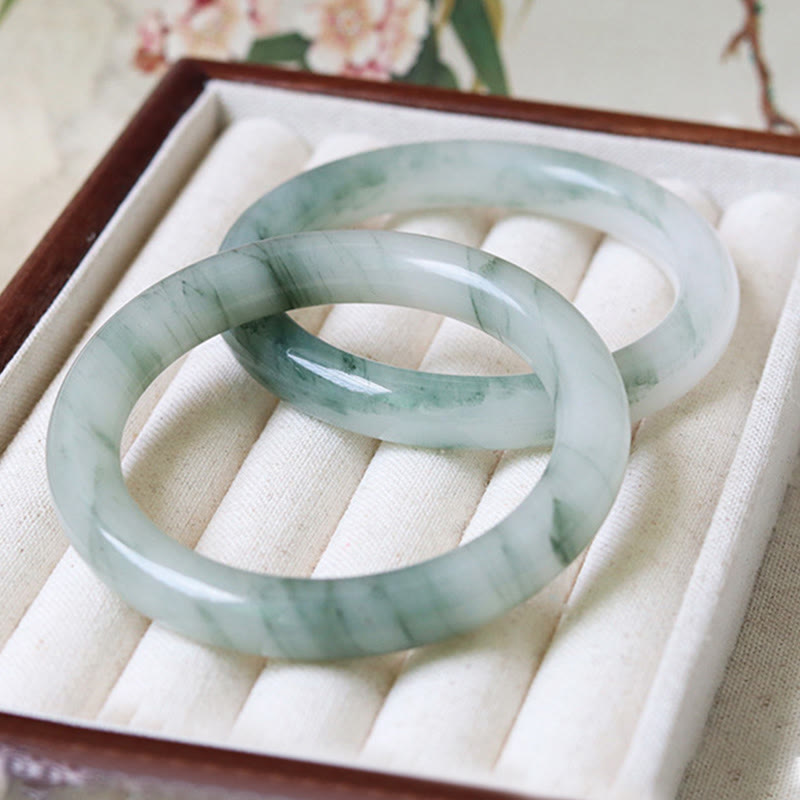 Jade Armband Luck Grün Marmor Muster Glück Wohlstand Armreif Naturstein