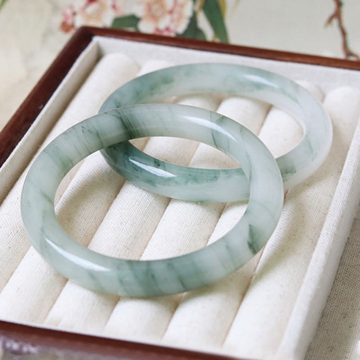 Jade Armband Luck Grün Marmor Muster Glück Wohlstand Armreif Naturstein