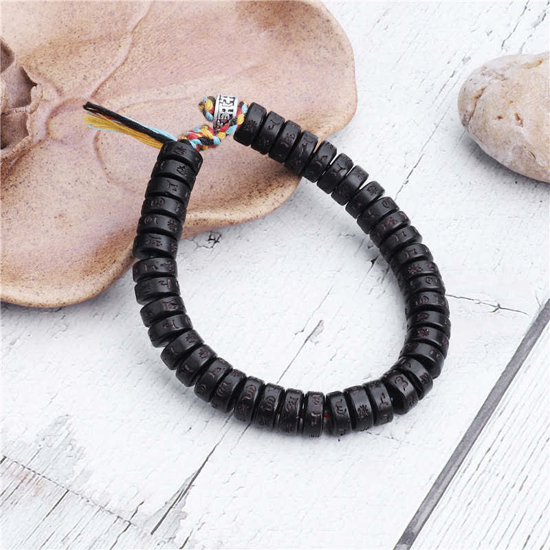 Armband Kokosnuss Perlen "Om Mani Padme Hum" Mantra