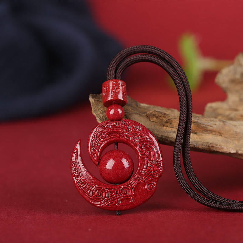 Kette Anhänger Zinnober Rot Glück Schutz
