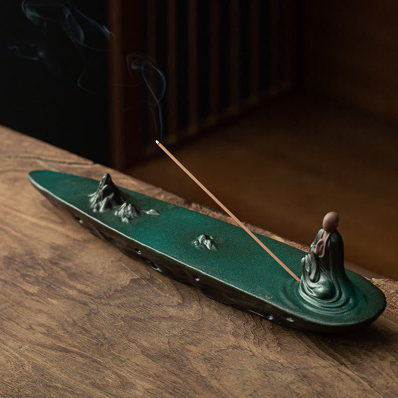 Räucherstäbchenhalter Buddha Grün Groß