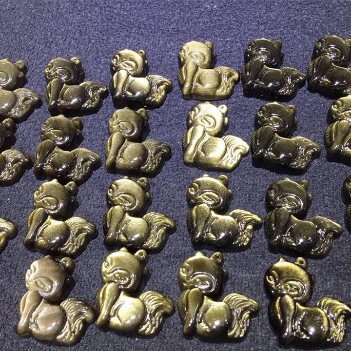 Vergoldete Metallanhänger Neunschweif-Fuchs Charms Sammlerstücke Schmuck