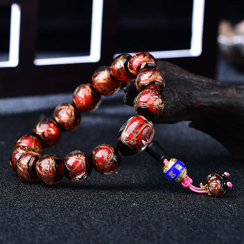 Rotes Achat Drachen-Armband mit goldenem Glanz elegantes Heilstein-Schmuckstück