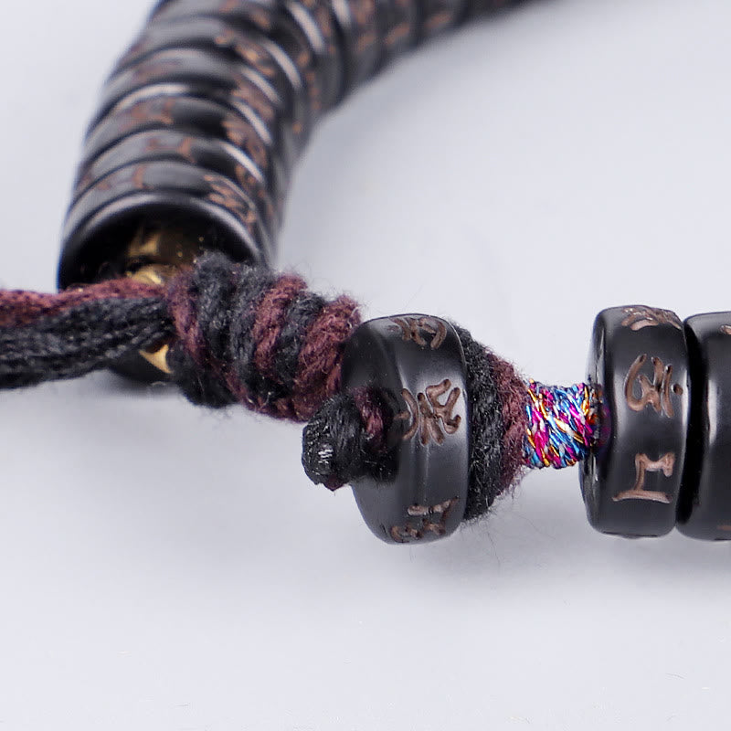 Armband Kokosnussschale "Om Mani Padme Hum" - Mantra Positive Energie