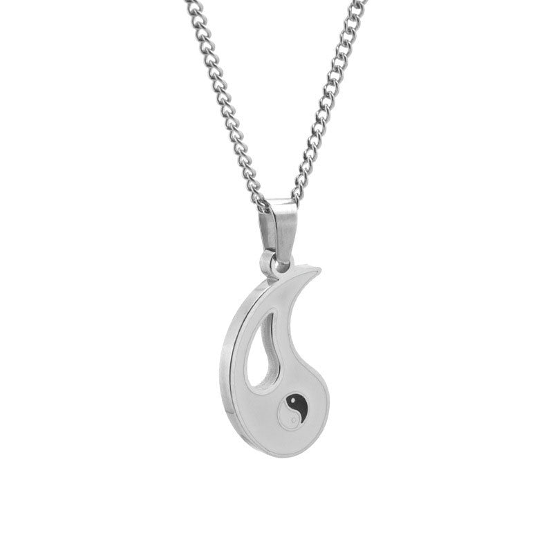 Kette Yin Yang Stein – Bild 5 – Silberne Kette Yin Yang Stein Anhänger moderner Schmuck Design
