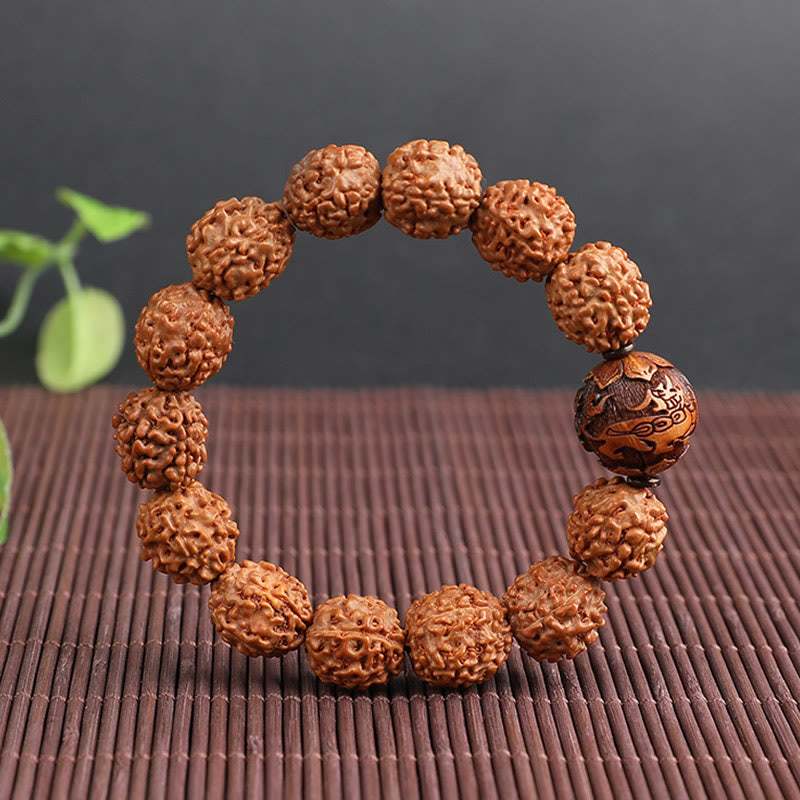 Armband Kupfer Bodhi Pixiu Glück Wohlstand Naturstein elastisch braun