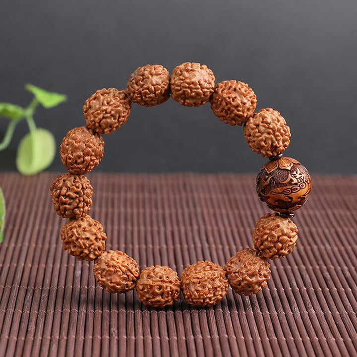Armband Kupfer Bodhi Pixiu Glück Wohlstand Naturstein elastisch braun