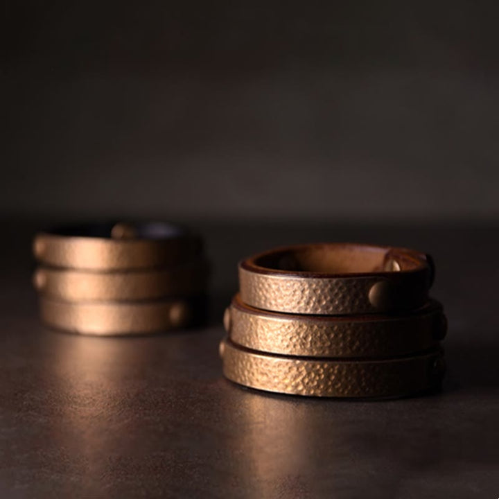 Kupfer Armbänder mit strukturierter Oberfläche Wohlstand Harmonie Schmuck