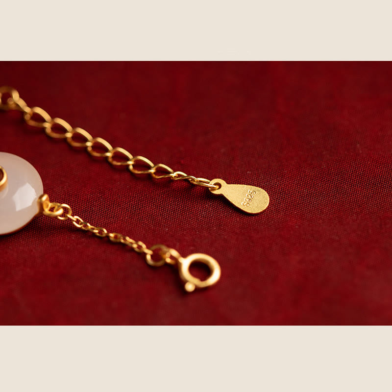 Jade Armband Glückswolken – Glück goldene Kette elegantes Design Rot
