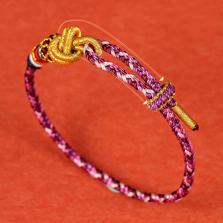 Buntes geflochtenes Armband Dunhuang Schutz elastisch getragen rot