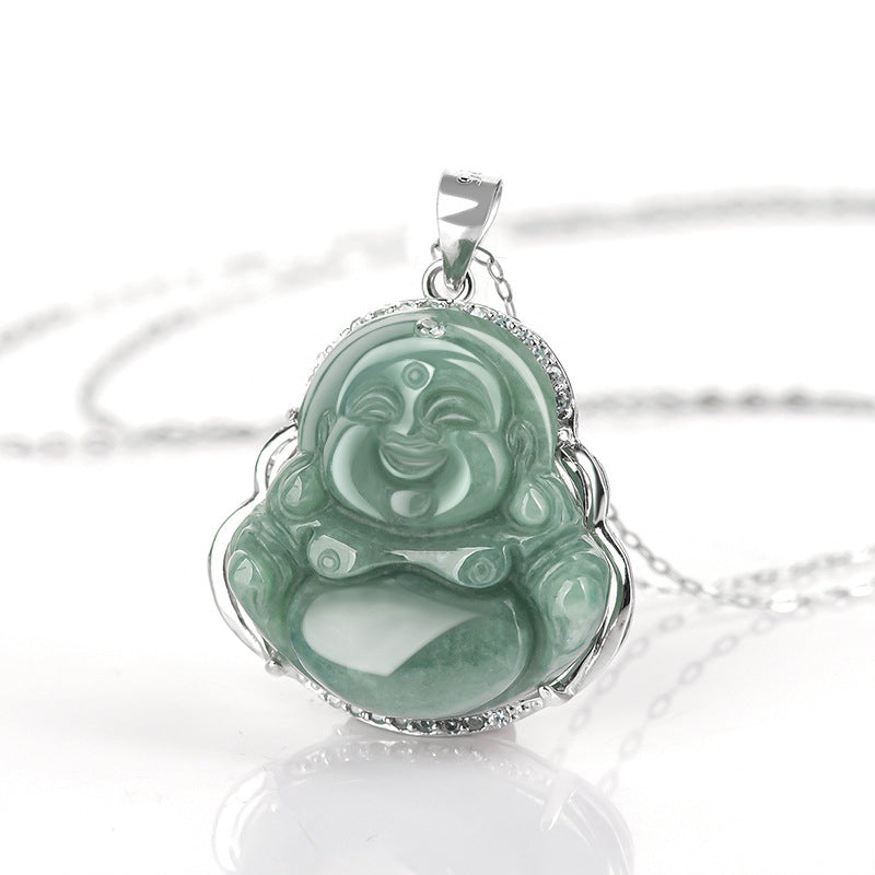 Jade Lachender Buddha – Wohlstand & Gelassenheit – Bild 4 – Jade Lachender Buddha Anhänger grüner Naturstein Wohlstand Gelassenheit Halskette