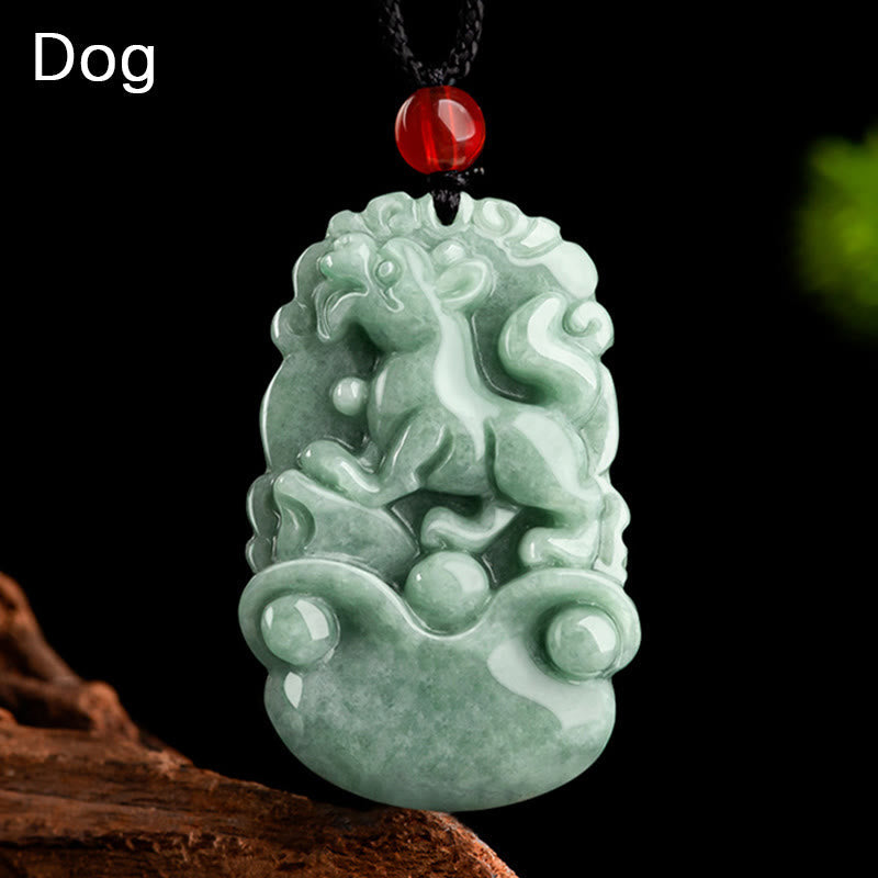 Kette Jade zwölf Tierkreis Natur – Glück – Hund