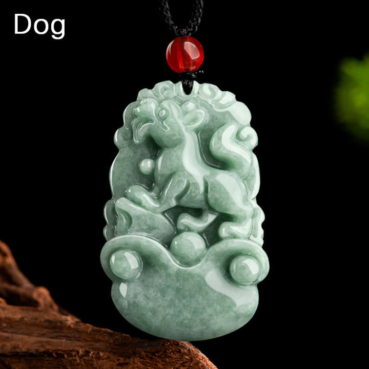 Kette Jade zwölf Tierkreis Natur – Glück – Hund