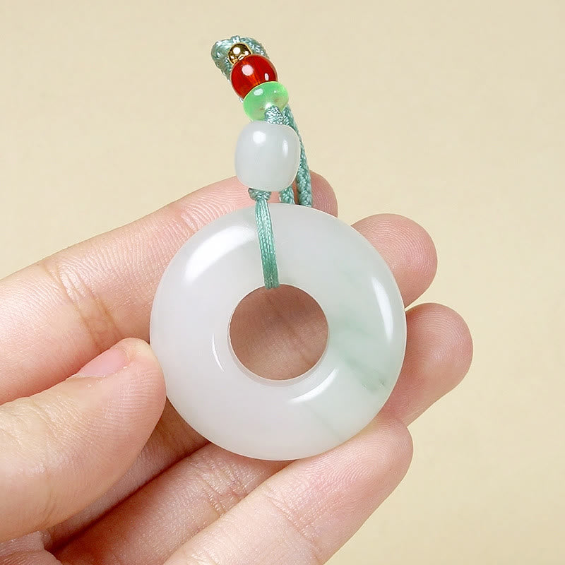 Jade Anhänger Donut Kette Hand Stein