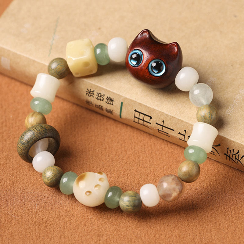 Armband Sandelholz Bodhi Katze – Frieden