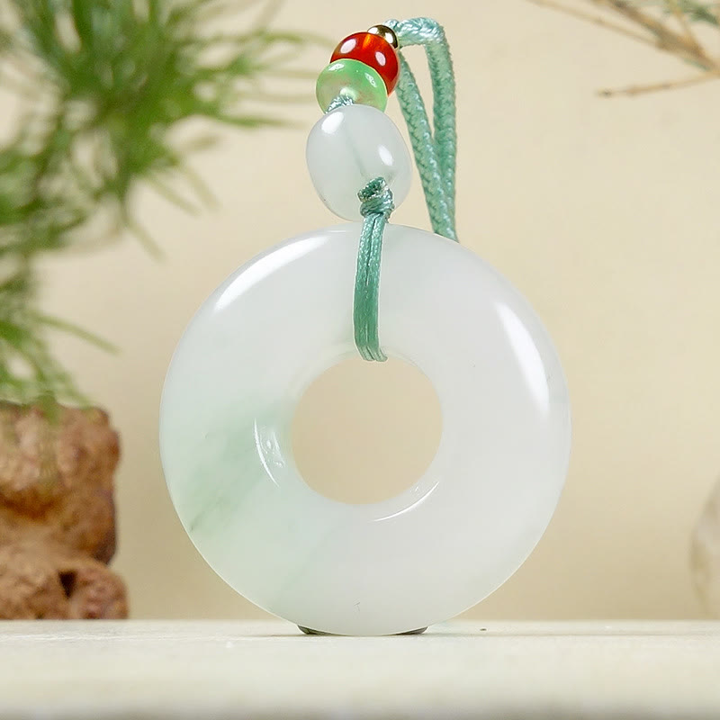 Jade Anhänger Donut Kette Verschluss Frieden