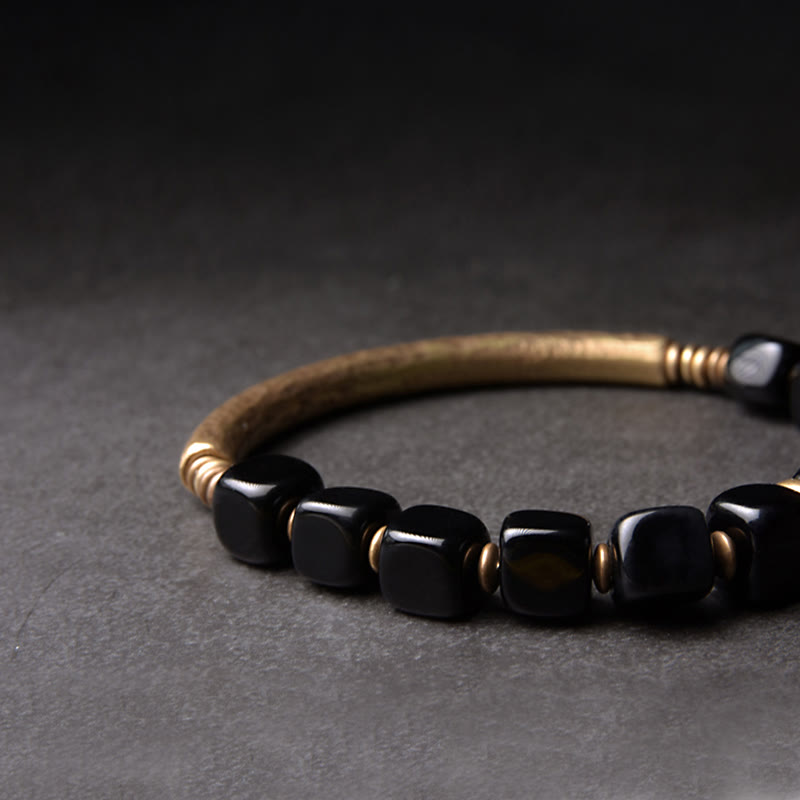 Armband Obsidian Kristall Kupfer - Kraft & Schut