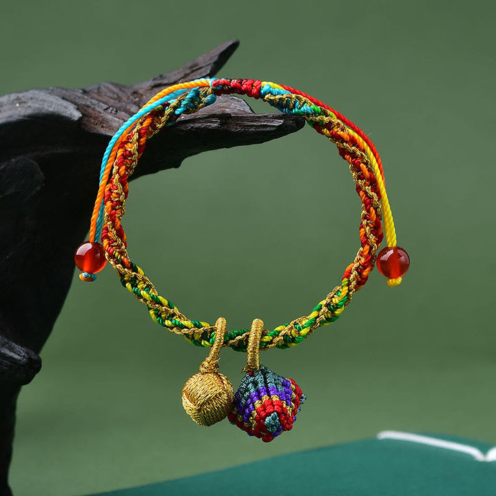 Buntes Glück Armband mit Zongzi Anhänger elastisch handgemacht