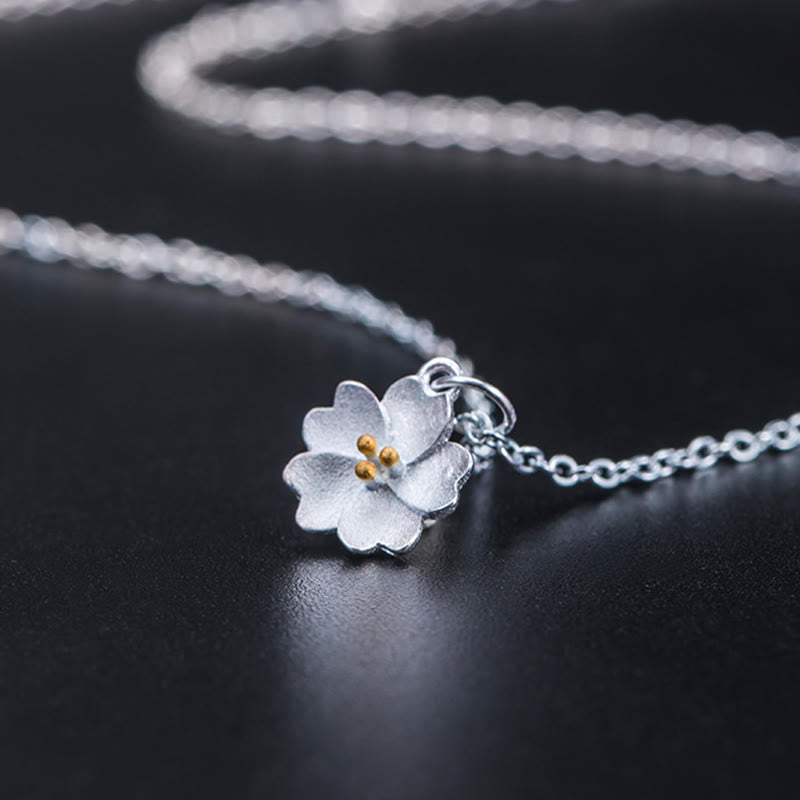 Silberkette Blüte Segen Anhänger Tibetisch