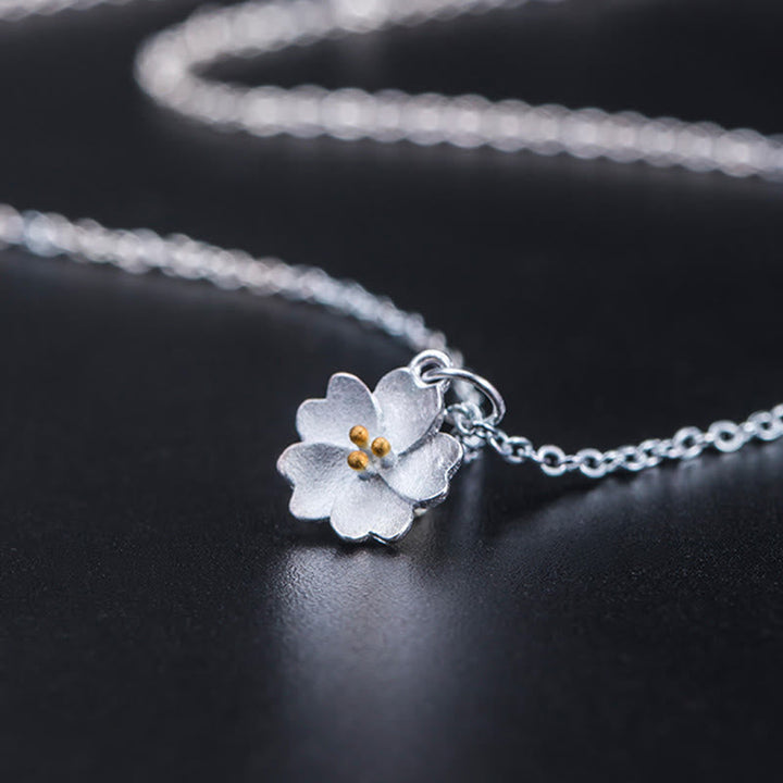 Silberkette Blüte Segen Anhänger Tibetisch